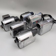 Lot Of 6 Canon MiniDV Handheld Camcorders Silver Various Models Untested