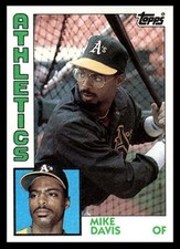 1984 Topps Mike Davis #558 Oakland Athletics MLB Baseball Base Set