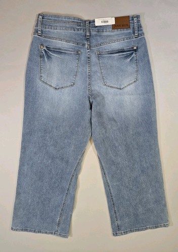 Judy Blue Curvy High Waist Wide Crop Jeans Light Blue Wash 11/30 New With Tags - Afbeelding 2 van 9