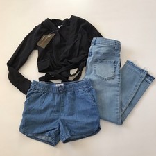 Cat And Jack Girls Size 7/8 Jeans Lot Of 3 Outfit Shorts Wrap Cardigan Place