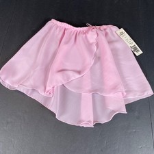 NWT Body Wrappers Girls Pink Tapered Skirt M-L Ballet Dancewear Made In USA