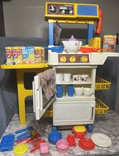 COMPLETE Vintage 1986 Fisher Price Food Kitchen Oven Play Set Stove Phone Sink