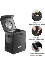 Ryhpez Car Trash Can With Lid - Hanging Bin Large Large Black