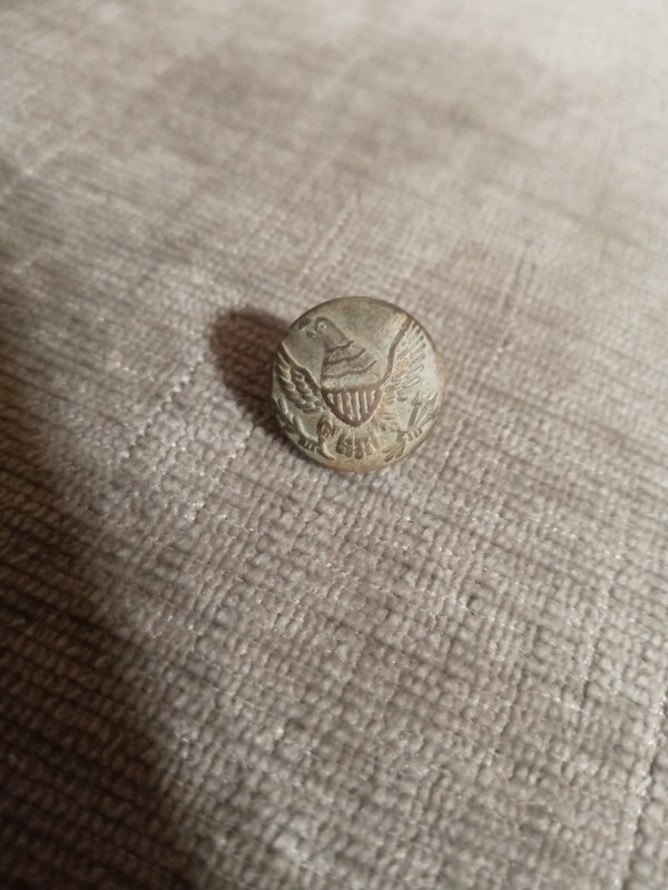 Civil War Eagle cuff button from Fort Battery Hill in Bridgeport Alabama