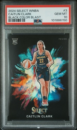 Caitlin Clark #3 2024 Panini Select WNBA Black Color Blast card