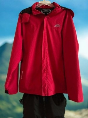 OTU Waterproof Jacket Red L   Removable Hood, Lined, Ripstop, Full Zip