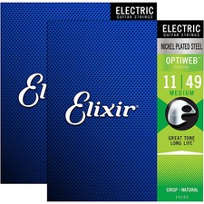Elixir Electric Guitar Strings with OPTIWEB Coating, Medium .011-.049 - 2 Pack