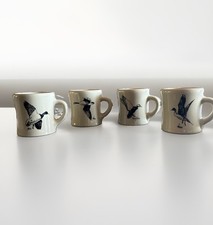 Set 4 Vtg Victor Restaurant Coffee Mugs Cups With Richard Bishop Game Birds