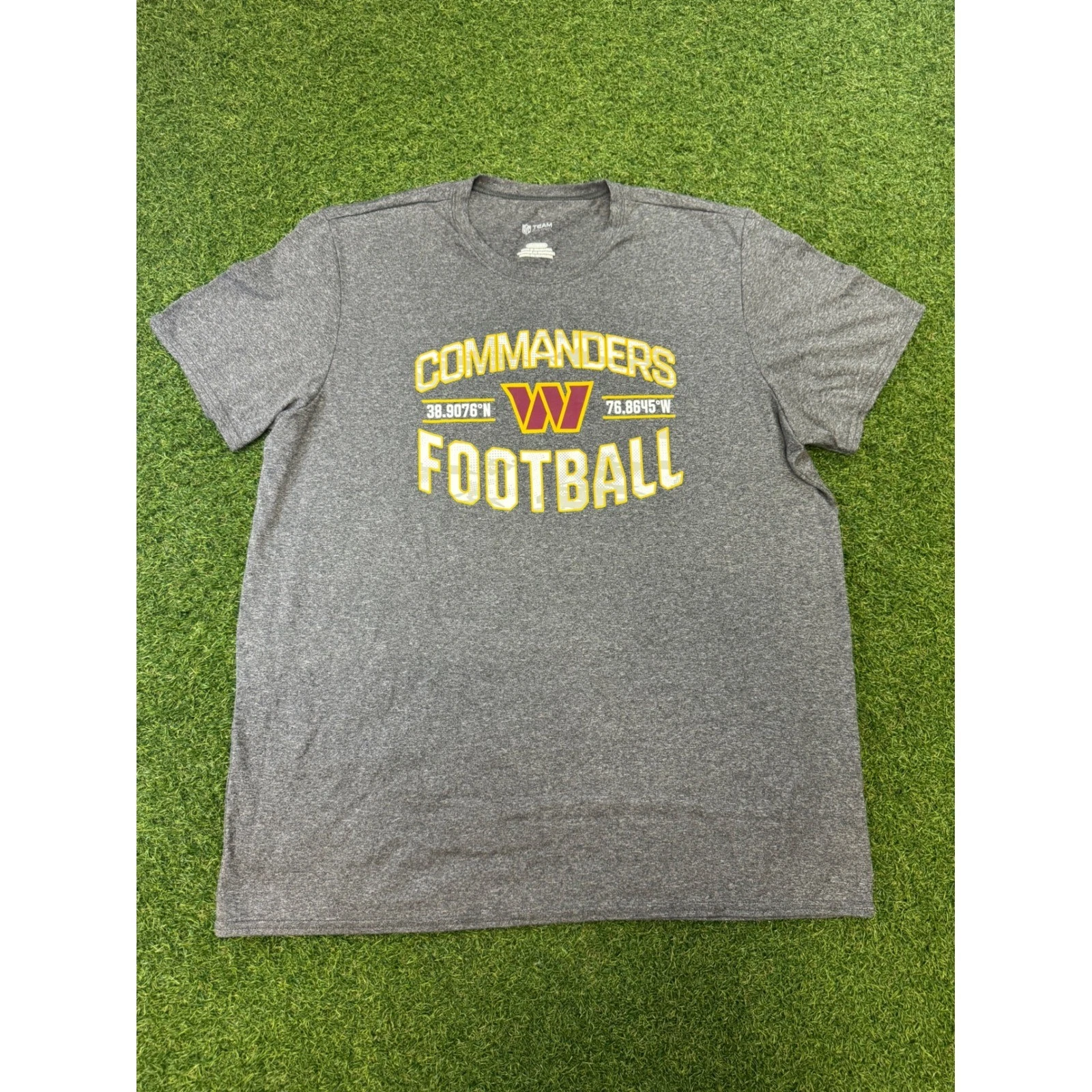 NFL Team Apparel Washington Commanders Football T-Shirt Gray Mens XL Graphic Tee