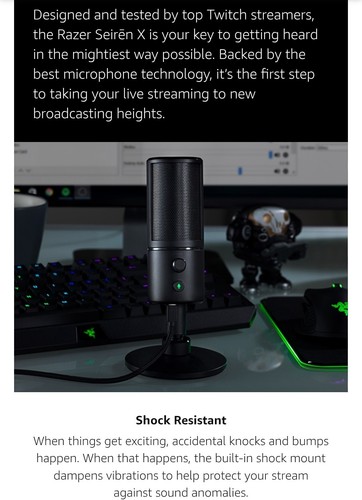 Razer Seiren X USB mikrofon strumieniowy: profesjonalny odbiór superkardiodu - Zdjęcie 16 z 21