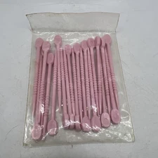 Vintage Pink Plastic Roller Pins 21 Pack New in Package Sealed