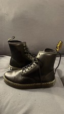 Dr. Martens Black Leather Combat Boots Lace Up Ankle Round Toe Men's Size 10