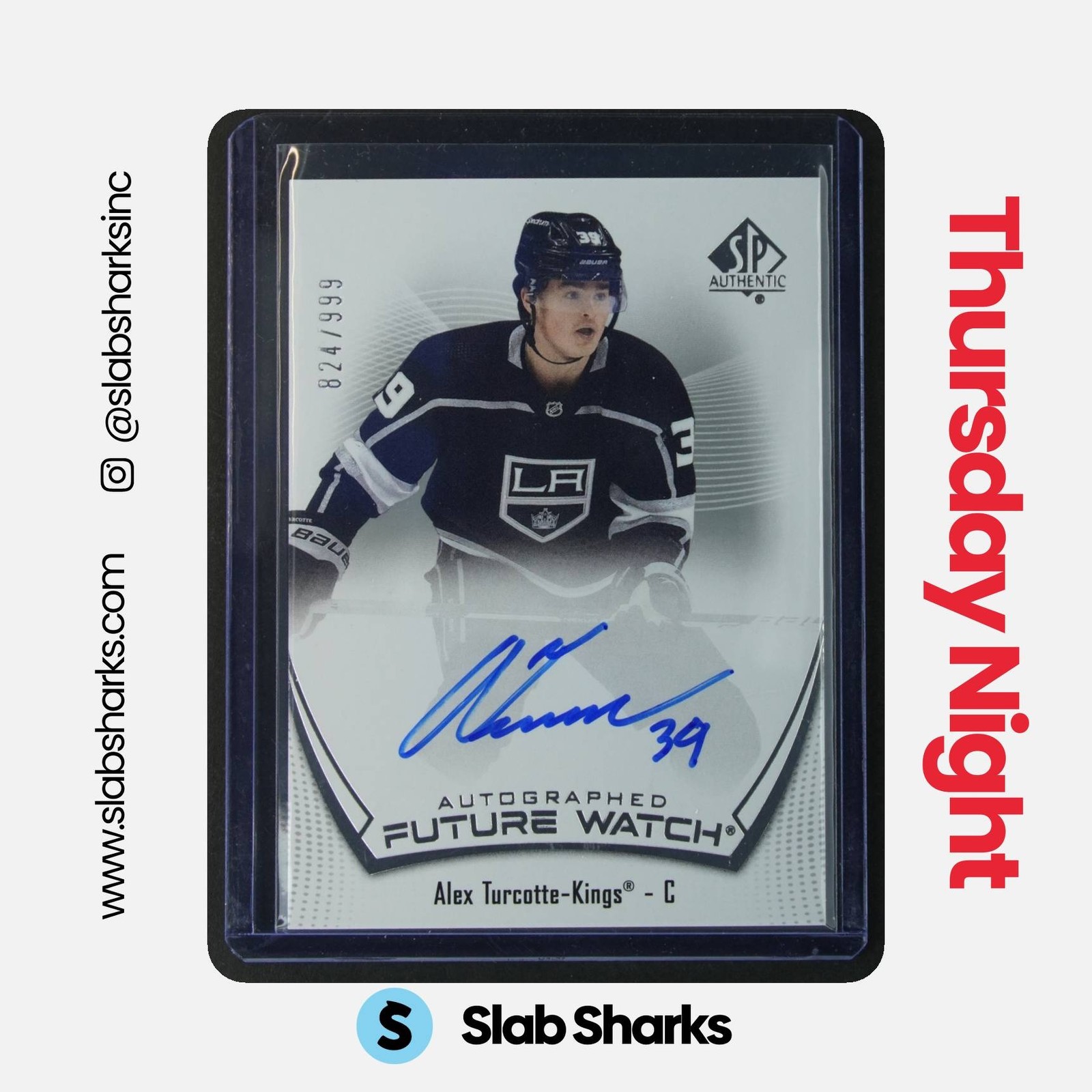2021 UPPER DECK SP AUTHENTIC #165 ALEX TURCOTTE FUTURE WATCH AUTO ROOKIE RC /999