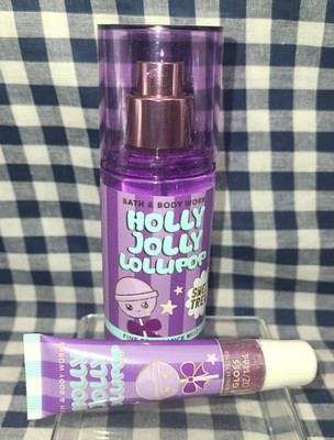 2 Piece ALL NEW Holly Jolly Lollipop Mist Lip TRAVEL Set Bath & Body Works