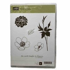 Stampin' Up Fabulous Florets Flowers Stems Leaves Wood Rubber Stamp Set