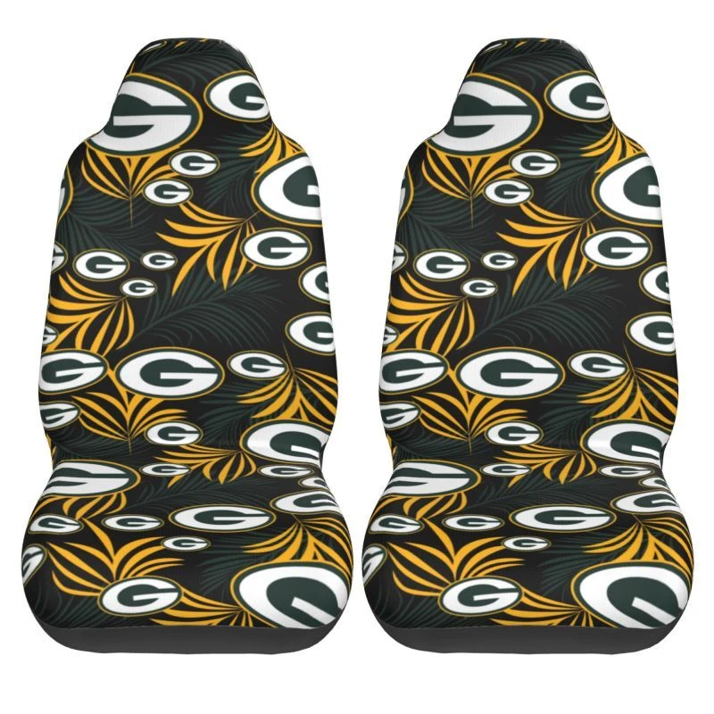 2pcs Green Bay Packers Elastic Car Seat Covers Printed Seat Cover Universal