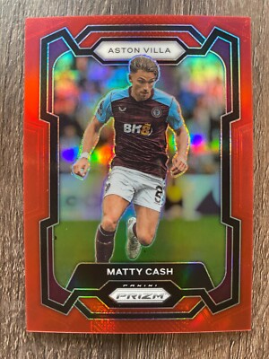 Matty Cash #107 2023 Panini Prizm EPL Aston Villa Red /199
