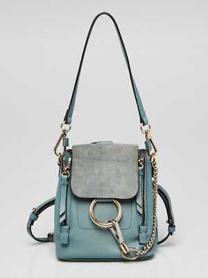 Chloe Light Blue Leather and Suede Mini Faye Backpack Bag | eBay Chloe Light Blue Leather and Suede Mini Faye Backpack Bag | eBay