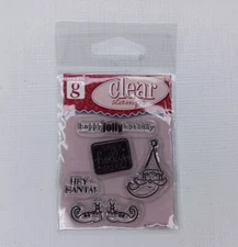 Studio G Clear Unmounted Stamps Happy Jolly Holiday Christmas Stamp