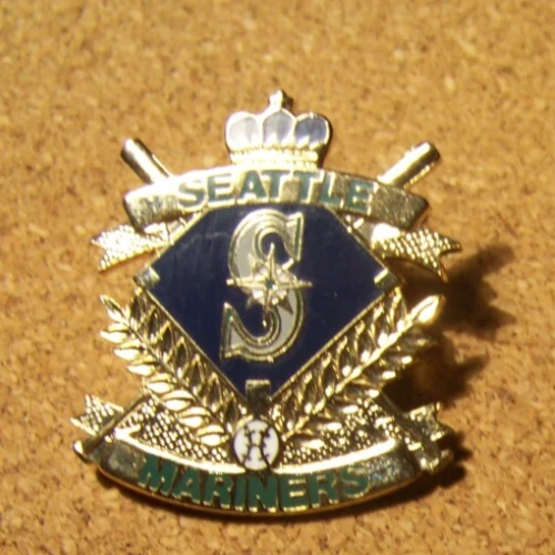 Seattle Mariners logo crest lapel pin v2 1994 MLB - Picture 2 of 13