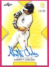 2021 Leaf Perfect Game National Baseball GUNNETT CARLSON Yellow Autograph 13/20