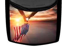 Sky USA Flying Bald Eagle American Flag Hood Wrap Vinyl Car Truck Graphic Decal