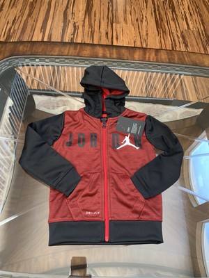 NIKE AIR JORDAN BOYS DRi-FIT RED BLACK FULL ZIP HOODIE JACKET SIZE XS FREE  SHIP | eBay
