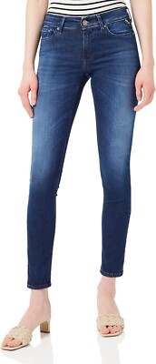 Replay Damen Jeans New Luz Skinny Fit Hyperflex Hyper Cloud W23 / L28