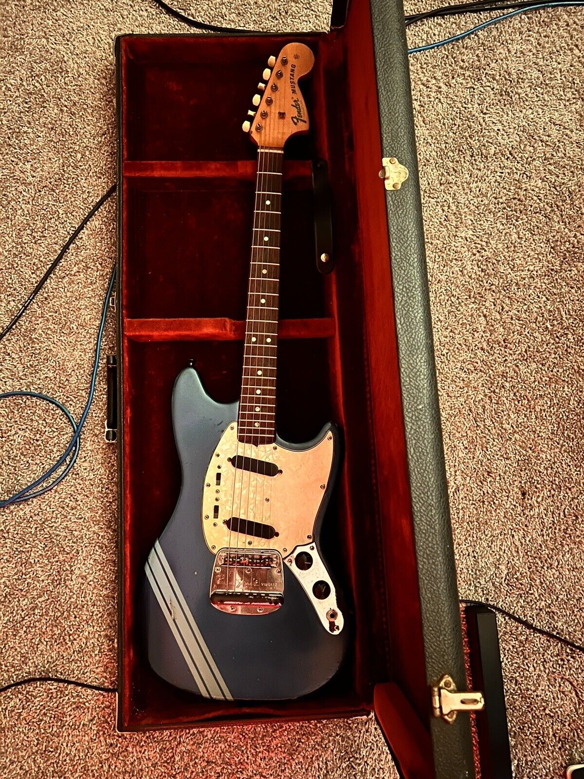 1972 Fender Mustang Guitar Competition Burgundy (Blue)