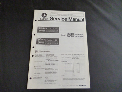 Original Service Manual  Clarion 969HX 960HX