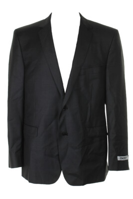 Dkny Mens Charcoal Solid Extra-Slim-Fit Jacket 46R