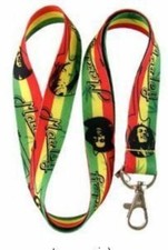 Bob Marley King of Reggae Artist Rasta Name and Face 19" Lanyard Badge Holder