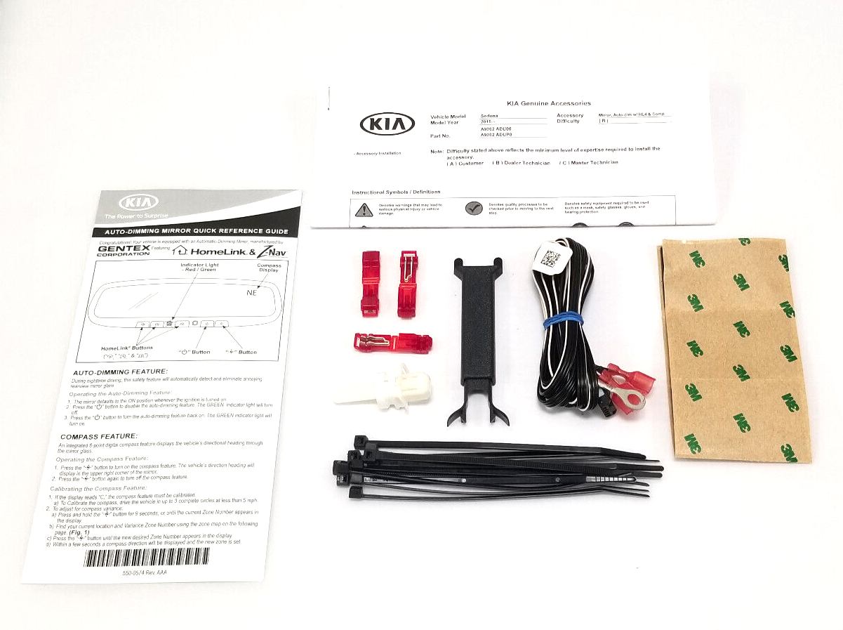 Kia HomeLink Mirror Gentex GNTX1124 AutoDimming Gen 4 Model HFCHL4 eBay