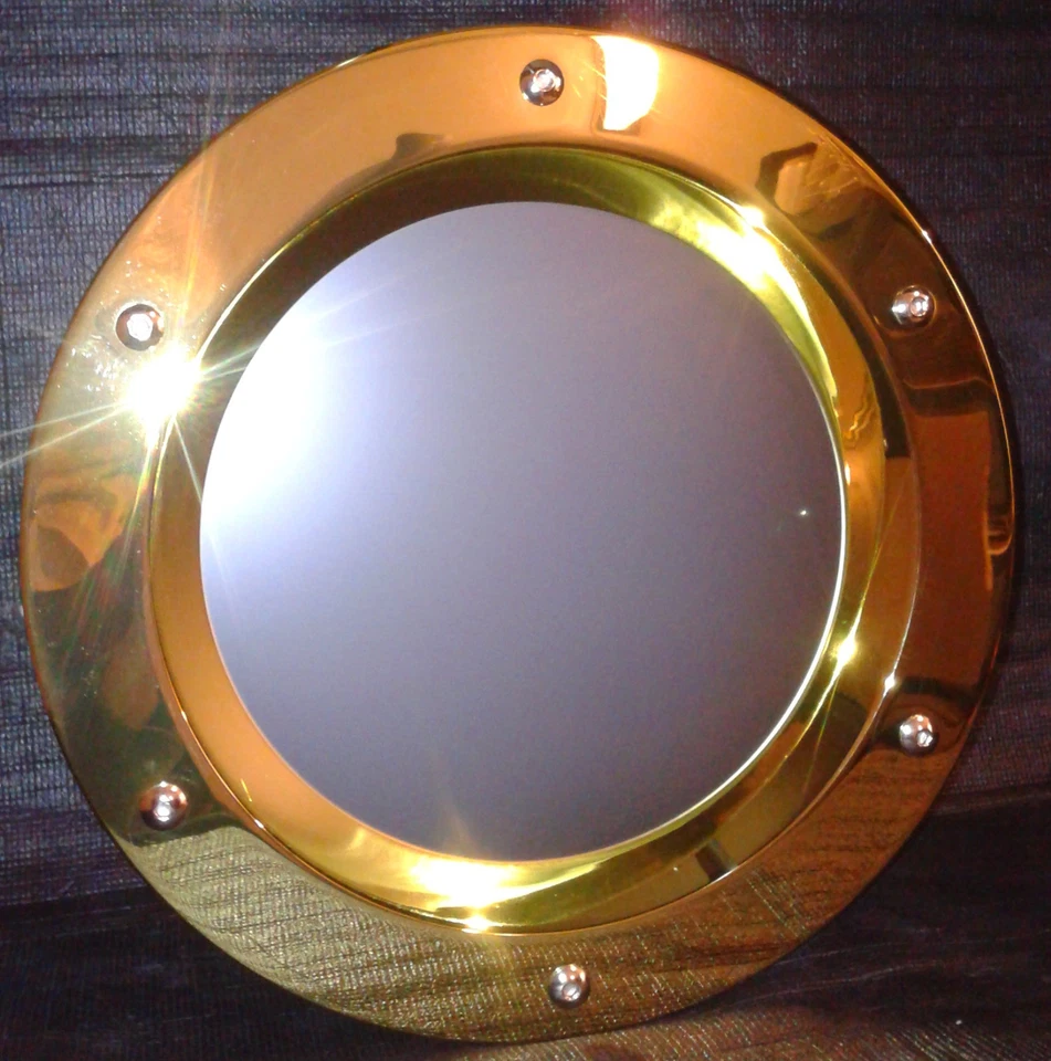 OJO DE BUEY PARA PUERTAS phi 350 mm color DORADO Foto 3 de 4