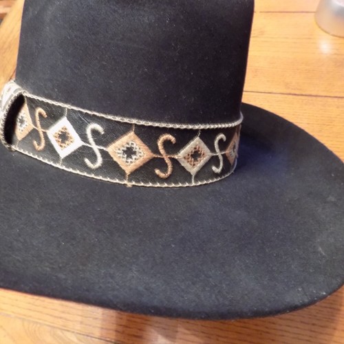 VTG Stetson Cowboy Hat 4X Beaver John B. Stetson Company Black leather band - Picture 9 of 24