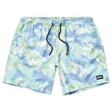 Neff Mens Ice Dye 17" Blue Ice Tye Dye Hot Tub Volly Shorts NWT 4XL
