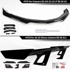Fits For 16-22 Chevy Camaro 1LE Style Front Bumper Lip/Rear Trunk Wing Spoiler