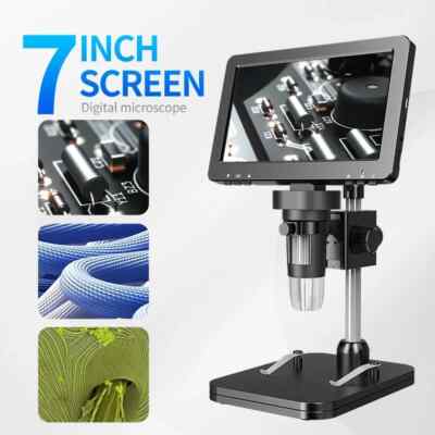 7Inch LCD Digital Coin Microscope 1200X 12MP Ultra-Precise Focusing Camera 1080P