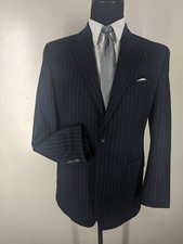 Lauren Ralph Lauren Vintage Wool Cashmere Blue Suit Made In Canada 2 Btn 40 Long