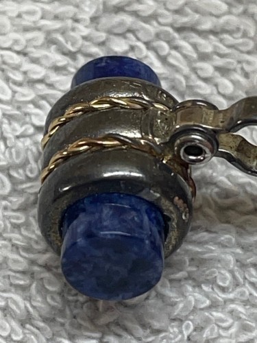 Walter E Hayward WEH Sterling Silver Cufflinks with Blue Vintage pair - Picture 16 of 20