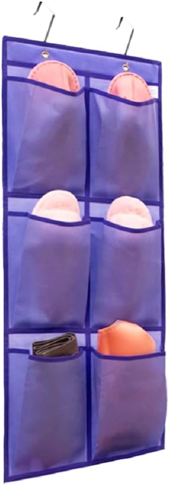 Over the Narrow Door Shoe Org Hanging 6 Large Fabric Pockets Back Door Shoe Hold
