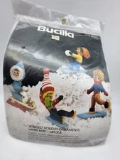Vintage Bucilla KIT 48622 Jeweled Holiday Ornaments "WINTER KIDS"