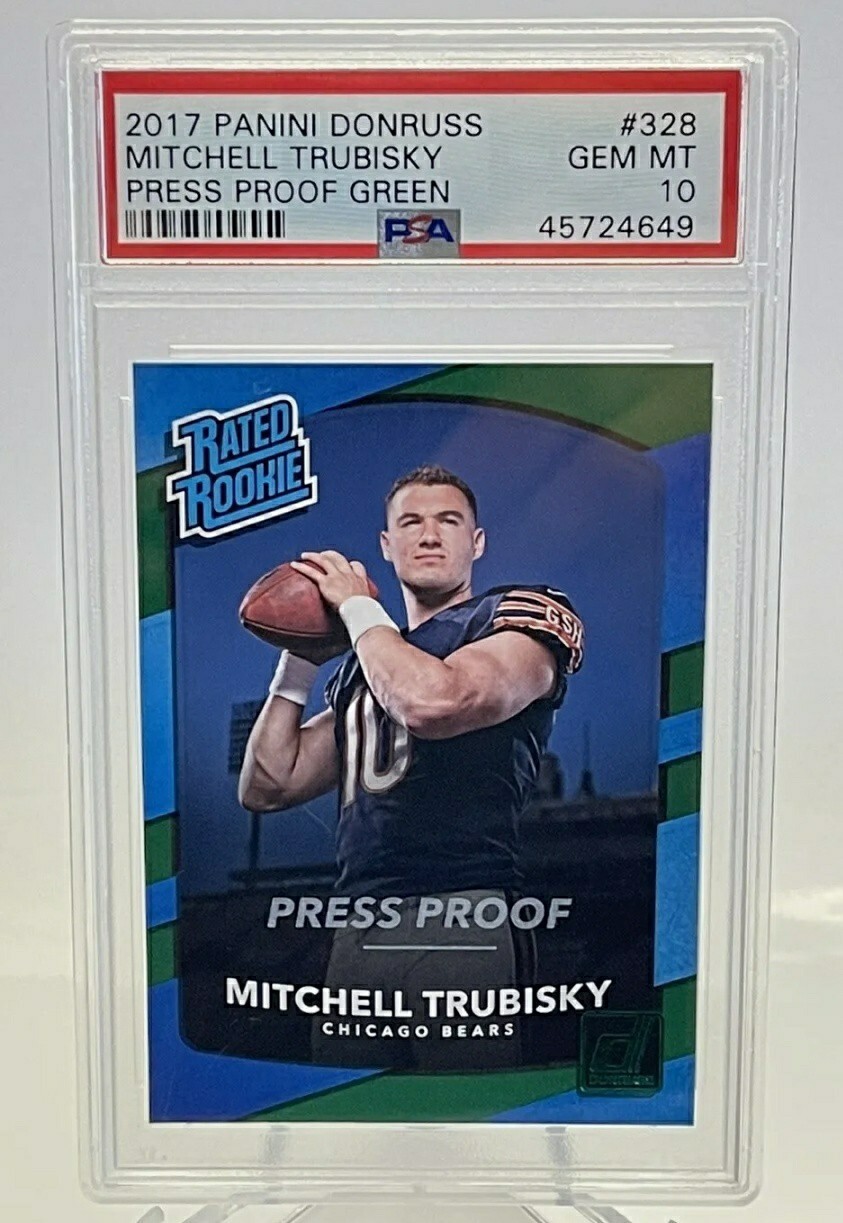 Mitchell Trubisky Panini Donruss #328 Green Press Proof