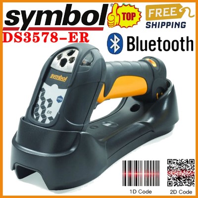 Zebra Symbol DS3578-ER 1D / 2D Wireless Barcode Scanner With USB Cable & Cradle