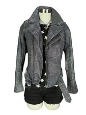 Tripp Nyc Moto Punk Goth Disco Space Shimmer Silver Shine On Moto Jacket