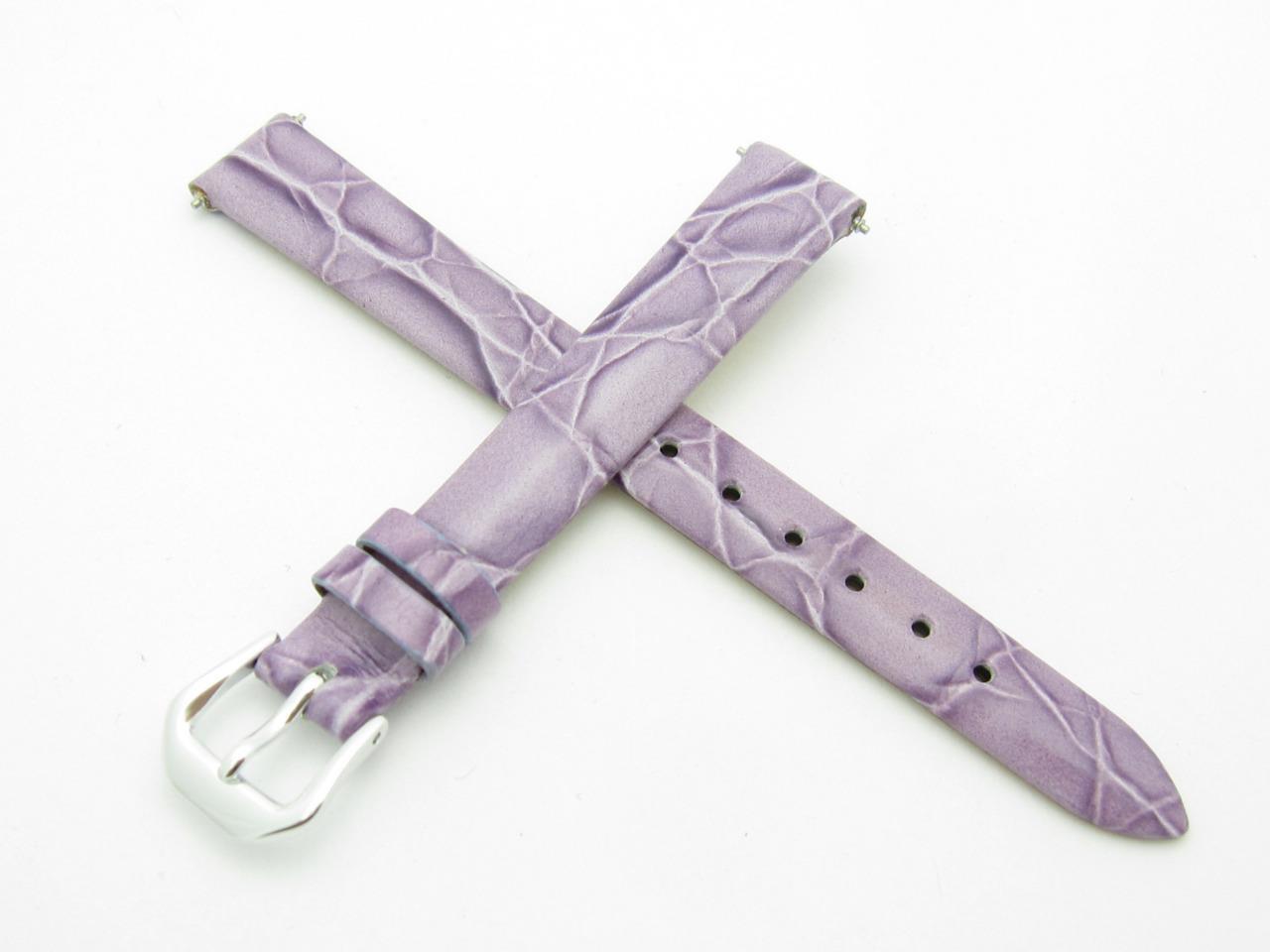 Haute Qualité Véritable Cuir Violet 12mm Taille Montre Bande avec Broches Inclus