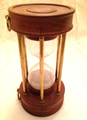 ANTIKE UHR SANDGLAS 30 MINUTEN 18./19. JAHRHUNDERT GEDRECHSELT HOLZ SAND TIMER