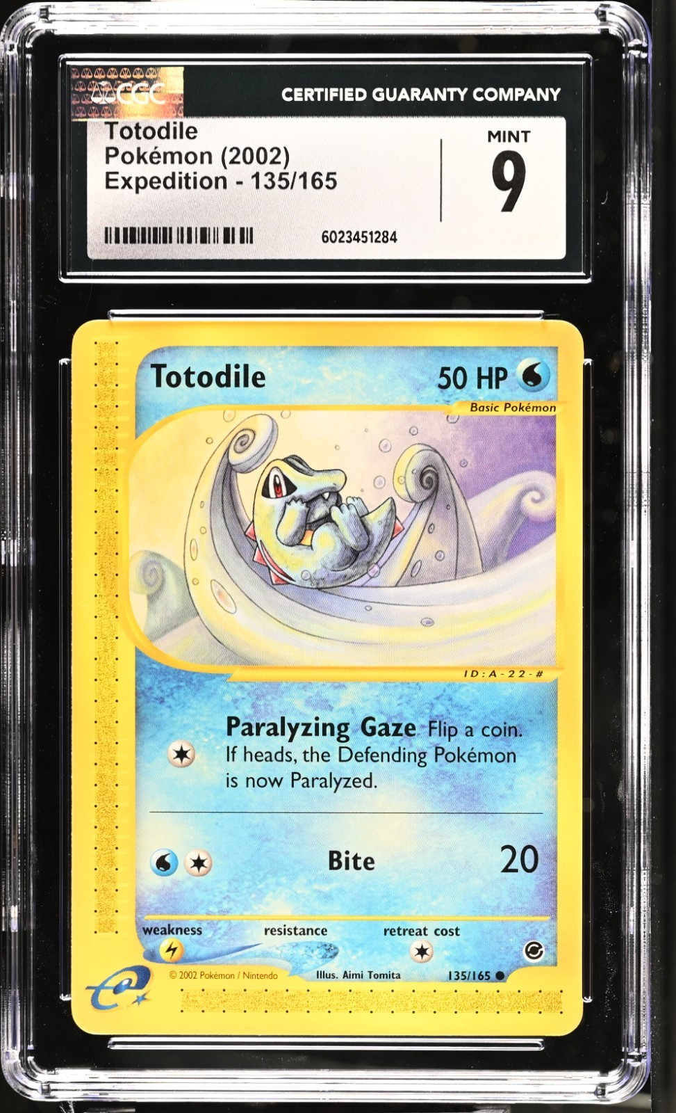 CGC 9 Totodile 135/165 Expedition Pokemon 2002