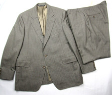 Vtg Majer 2Pc Suit Mens 46L Jacket 41x30.5 Pants Gray 100% Virgin Wool USA Made