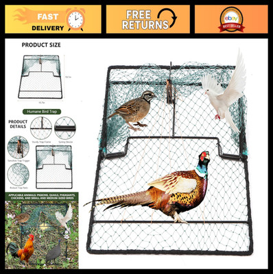 Humane Bird Trap for Pigeons, Quail & Turkey - Net Trap (15.7x19.7 inch)